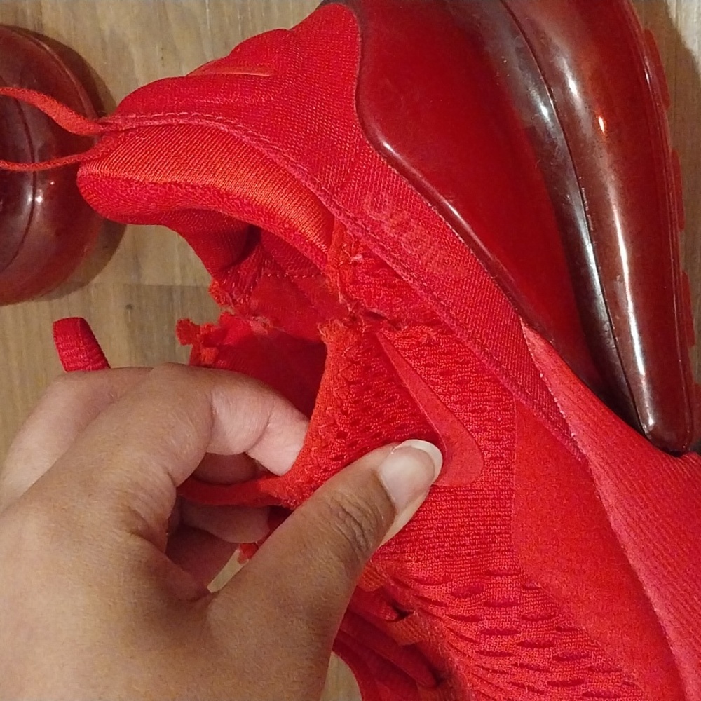 Nike Air Max 270 Bright Red Athletic Shoes - Picture 4 of 4